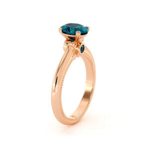 Certified Blue Diamond Engagement Ring 1.00 Cartat Oval Cut Blue Diamond 10th Anniversary Ring