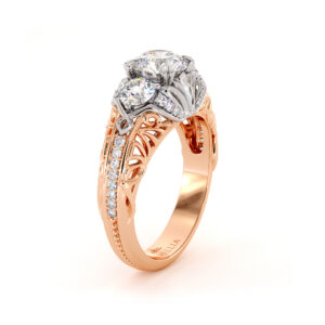 Queenly Three Stone Engagement Ring