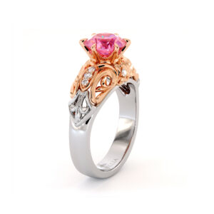 Royal Filigree 2 Ct Pink Sapphire engagement ring