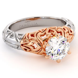 Splendid 1.55 Carat Moissanite Engagement Ring Unique Modern Gold Engagement Ring