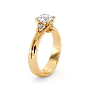 1 Ct Moissanite & Side Natural Diamonds Classic Engagement Ring 14K Gold For Her Unique Classic Ring