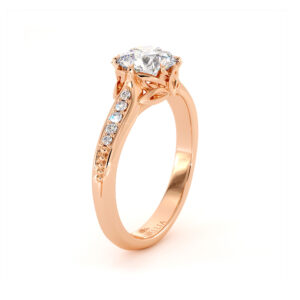 Moissanite Floral Engagement Ring Handmade Classic Ring 14K Gold Ring