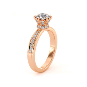 Diamonds Crown Classic Ring Rose Gold Side Diamonds Wedding Ring