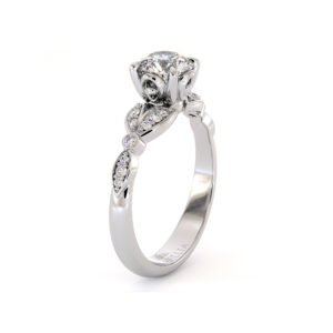 Unique Classic Design Engagement Ring Moissanite 0.75 Ct White Gold Ring