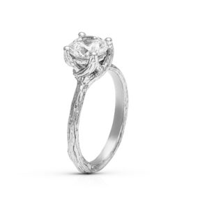 Solitaire Moissanite Branch Ring Forever One Unique Ring Natural Design Engagement Ring