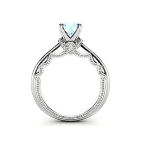 Aquamarine Classic Engagement Ring